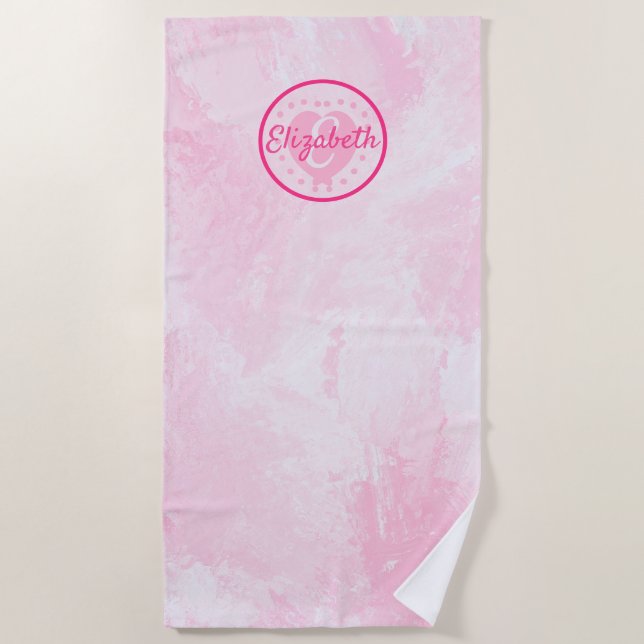 Schicker Frauen-Rosa-Herz-Name und Strandtuch (Vorderseite)