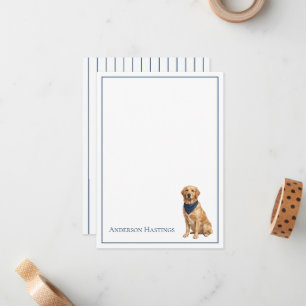 Schicker Golden Retriever und Streifen Mitteilungskarte
