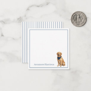 Schicker Golden Retriever und Streifen Mitteilungskarte