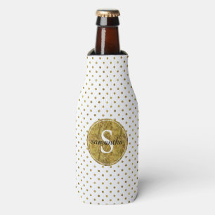 Schicker Goldzauber punktiert Monogramm Flaschenkühler