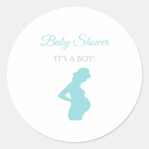 Schicker Jungen-Babyparty-schwangere Runder Aufkleber