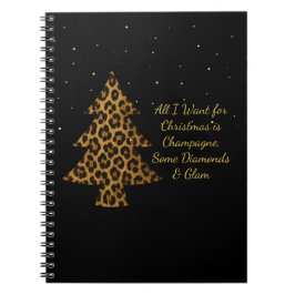 Schicker Leopard-Baum-Weihnachts-Spiral-Foto-Notiz Notizblock