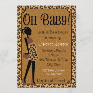 Schicker Leopard Mama-zu-ist Babyparty-Einladung Einladung