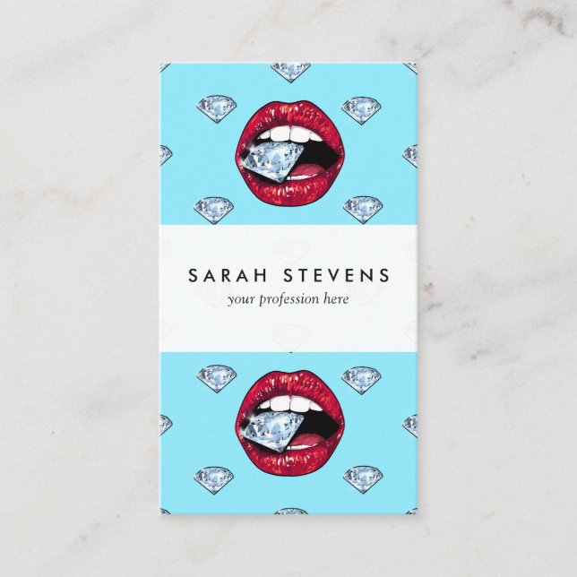 Schicker Lippendiamant Girly Visitenkarte (Vorderseite)