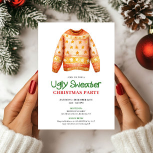 Schicker lustiger hässlicher Weihnachtspullover Ei Einladung