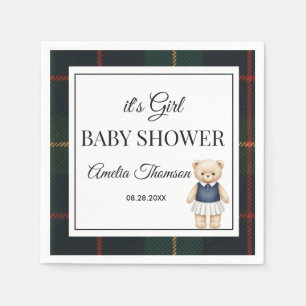schicker Luxus-Teddybär-Baby-Shower Serviette