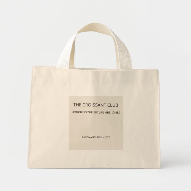 Schicker Mandel-Croissant-Club Future Mrs Brunch  Mini Stoffbeutel (Vorne)