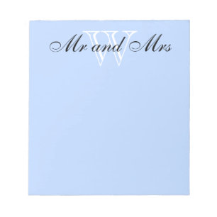 SCHICKER NOTEPAD_ "" Herr und Frau" WHITE/BLUE Notizblock