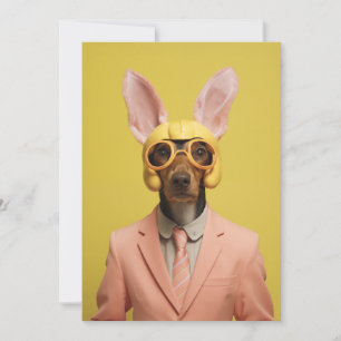 Schicker Osterhase-Hund Einladung