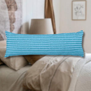 Schicker Ozeanblauer Glitter-Stil horizontale Stre Seitenschläferkissen