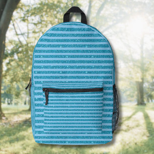Schicker Ozeanblauer Glitter-Stil mit horizontalen Bedruckter Rucksack