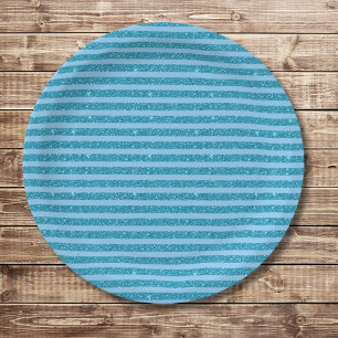 Schicker Ozeanblauer Glitter-Stil mit horizontalen Pappteller