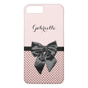 Schicker Pariser rosa Tupfen-Schwarz-Bogen und Case-Mate iPhone Hülle