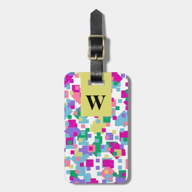 SCHICKER PASTELLCONFETTI DES GEPÄCK-TAG_FUN/MODERN GEPÄCKANHÄNGER (Vorderseite vertikal)