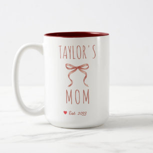 Schicker personalisierter Name Mama Jahr rosa Schl Zweifarbige Tasse