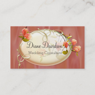 Schicker Pfirsich-Satin-Blick-BlumenVisitenkarte Visitenkarte