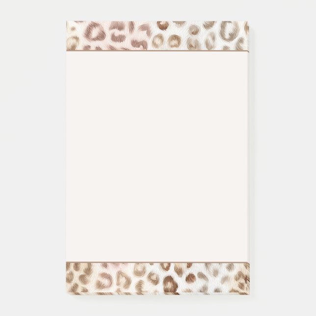 Schicker Rosa Elfenbein Leopard   Post-it Klebezettel (Vorderseite)