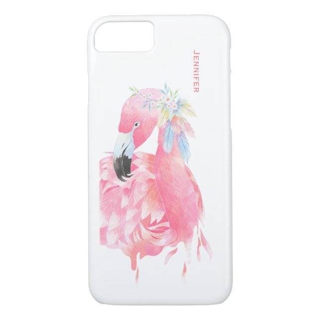 Schicker rosa Flamingo kundenspezifischer iPhone 7 Case-Mate iPhone Hülle (Rückseite)
