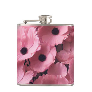 Schicker rosa floraler Wasserfarbene Hochzeits- Flachmann
