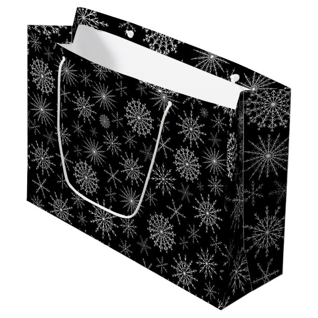 Schicker Schneesturm Große Geschenktüte (Vorderseite Schrägansicht)
