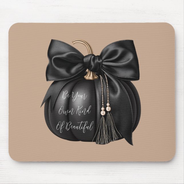 Schicker schwarzer Kürbis Mousepad (Vorne)