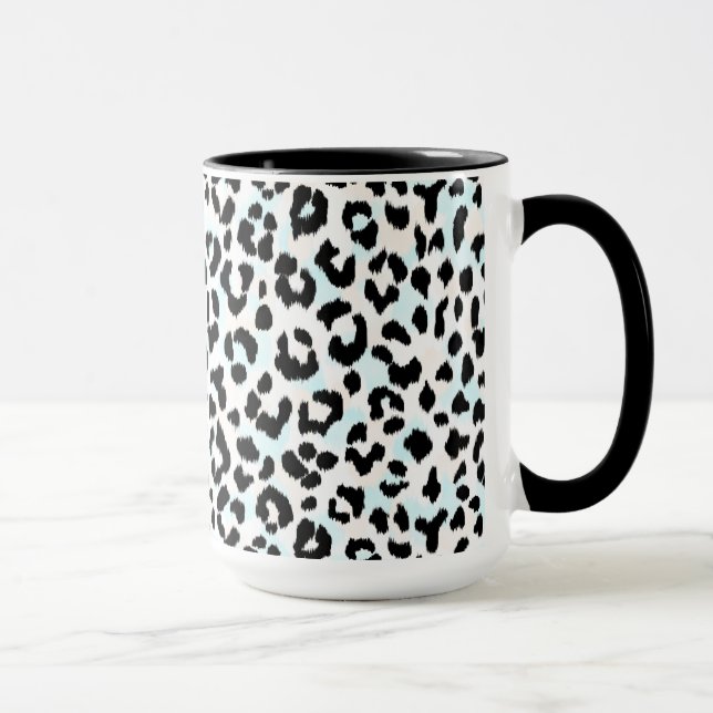 Schicker Schwarzweiss-Geparddruck Tasse (Rechts)