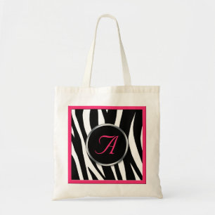 Schicker Tote Bag mit Zebramuster und rosafarbener Tragetasche