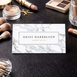 Schicker Visagist mit Marmordesign Visitenkarte