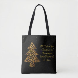 Schicker Weihnachts-Leoparden-Baum-Design Tasche