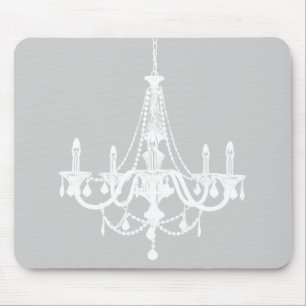 Schicker weißer und grauer Kronleuchter Mousepad