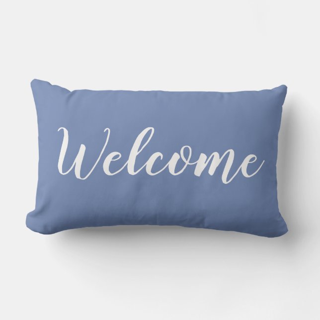 SCHICKER WURF PILLOW_ " Willkommen " Lendenkissen (Vorderseite)