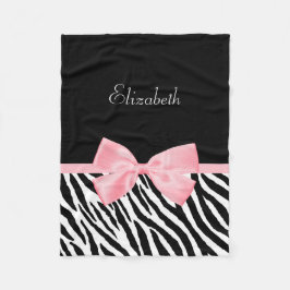 Schicker Zebra-Druck-Girly hellrosa Band mit Namen Fleecedecke