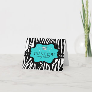 Schicker zeitgenössischer Zebra danken Ihnen Dankeskarte