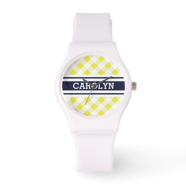 schickes adrettes gelbes armbanduhr (Vorderseite)