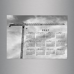Schickes Baukran-Foto 2027 Kalender Magnet