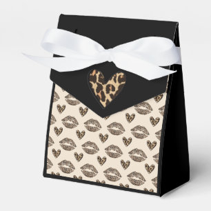 Schickes Beige & Schwarz-Cheto-Druckmuster Geschenkschachtel