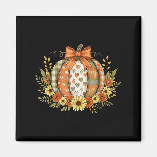 Schickes Blumen Herbst Kürbis Spitze Kokett Bogen Magnet