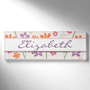Schickes Blumenmuster-Entwurfs-Monogramm Namenschild