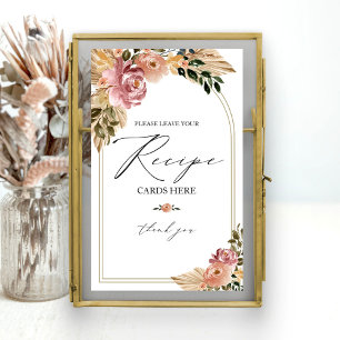 Schickes Boho-Brautjungfernparty-Rezeptkartenschil Poster
