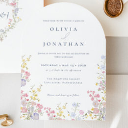 Schickes Boho-Garten-Wildblumen-Hochzeit Frühling  Einladung