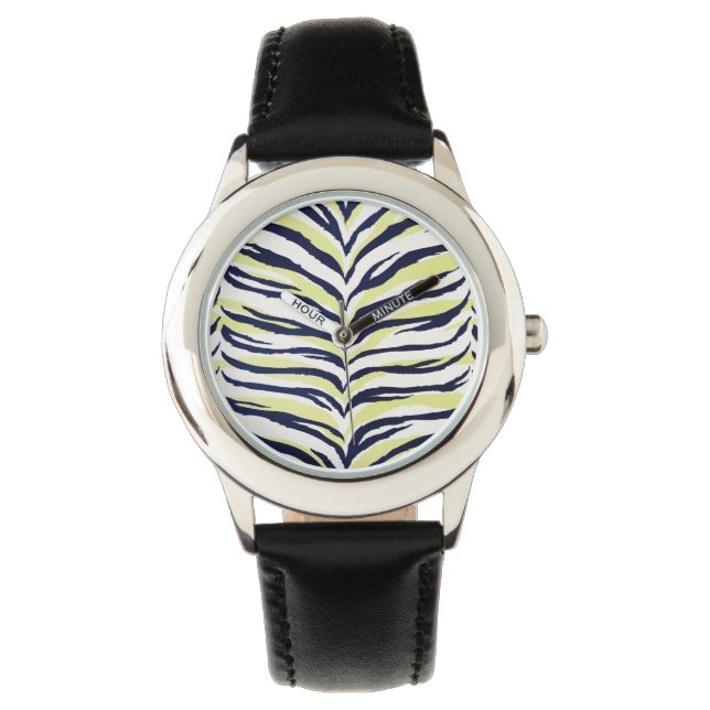 Schickes buntes schwarzes u. gelbes armbanduhr (Vorderseite)