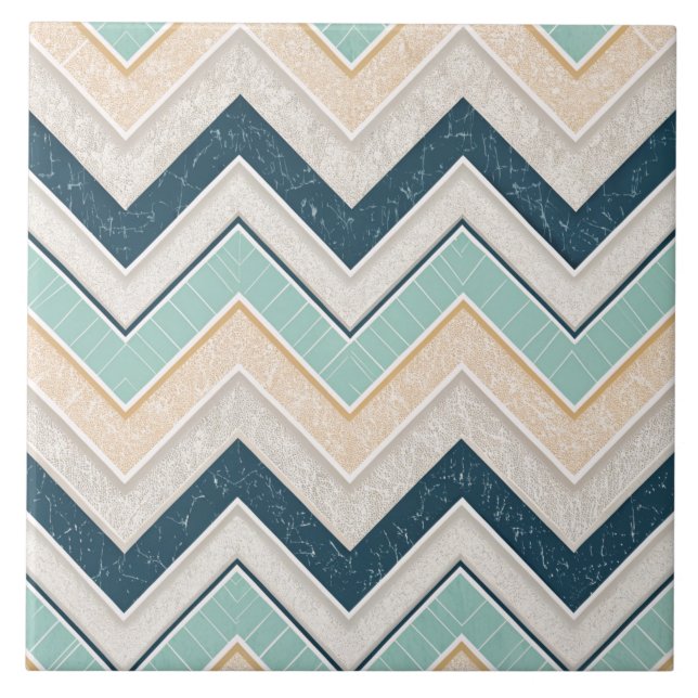 Schickes Chevron-Muster-Dekoratives 6" Quadrat Fliese (Vorderseite)