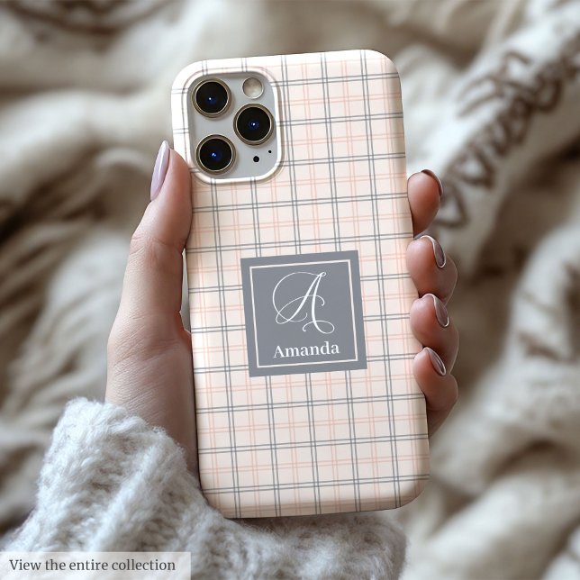 Schickes Coral-Grau iPhone-Case Trendiges individu Case-Mate iPhone Hülle (Chic Coral Grey iPhone Case Trendy Custom Design)