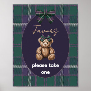 Schickes Elegantes Fancy-Bear-Geschenkschild Poster