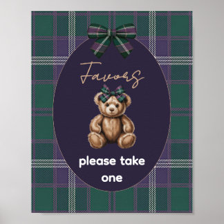 Schickes Elegantes Fancy-Bear-Geschenkschild Poster