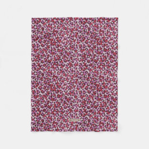 Schickes, farbenfrohes, rotes, violettes Cheetah-D Fleecedecke