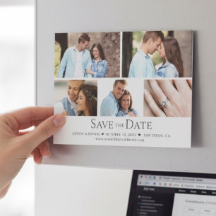 Schickes Foto-Raster Hochzeit Save-the-Date magnet