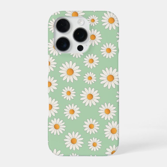 Schickes Gänseblümchen-Blumenmuster – Hübsches Blu iPhone 16 Pro Hülle (Rückseite)