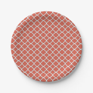 Schickes Geleebonbon orange Quatrefoil Maroccan Pappteller