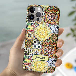 Schickes geometrisches mediterranes oranges Fliese Case-Mate iPhone Hülle